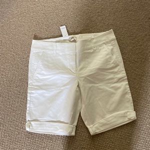 NWT Loft White Bermuda Shorts, Size 12